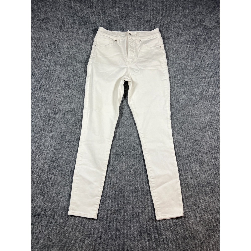 Express Skinny Jeans Women 4 Beige Cotton Stretch High Rise Zip Fly Classic Wear